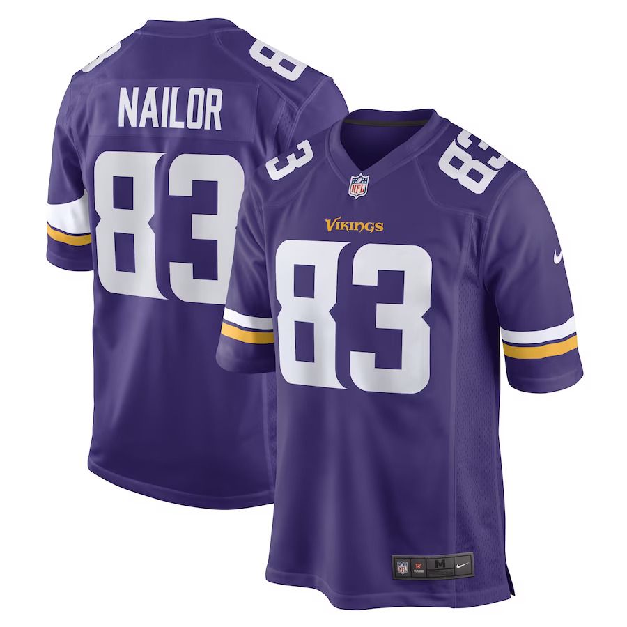 Men Minnesota Vikings 83 Jalen Nailor Nike Purple Game Player NFL Jersey